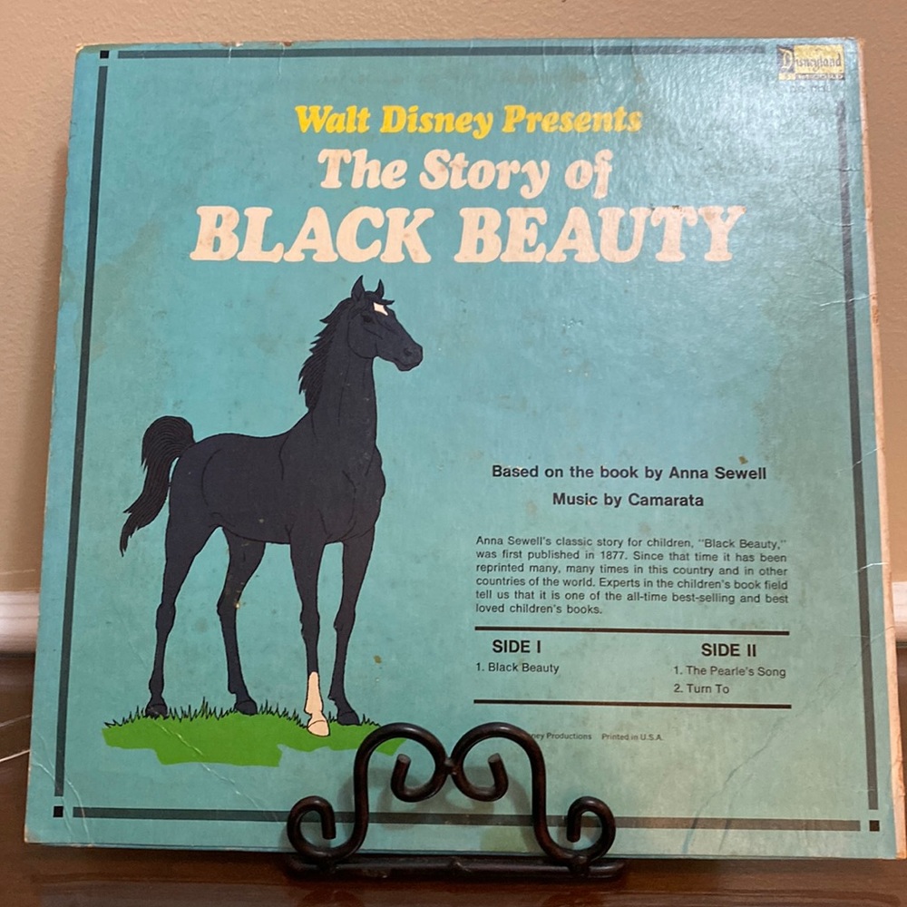 Vintage 1966 Disney The Story of Black Beauty Vinyl LP Record Album